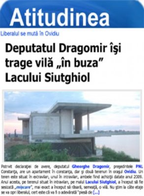 Săptămânalul Atitudinea: Deputatul Dragomir îşi construieşte vilă. Vezi unde!